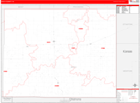 Baca County Wall Map Red Line Style
