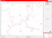 Baca Wall Map Red Line Style