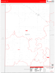 Bailey County Wall Map Red Line Style