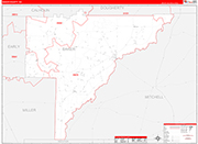 Baker County Wall Map Red Line Style