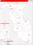 Bannock County Wall Map Red Line Style