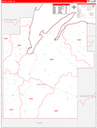 Baraga County Wall Map Red Line Style