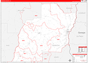 Barbour County Wall Map Red Line Style