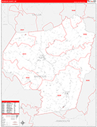 Barbour County Wall Map Red Line Style