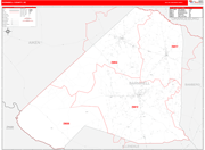 Barnwell County Wall Map Red Line Style