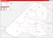 Barnwell County Wall Map Red Line Style