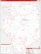 Barren Wall Map Red Line Style