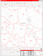 Barron County Wall Map Red Line Style