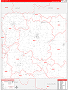Barry County Wall Map Red Line Style