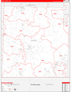 Barry County Wall Map Red Line Style