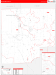 Bartholomew County Wall Map Red Line Style