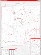 Bartholomew Wall Map Red Line Style