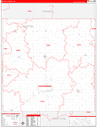 Barton County Wall Map Red Line Style