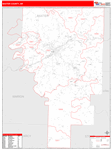 Baxter County Wall Map Red Line Style