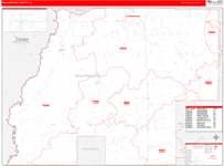 Beauregard County Wall Map Red Line Style