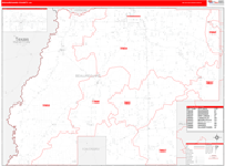 Beauregard Wall Map Red Line Style