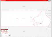 Beaver County Wall Map Red Line Style