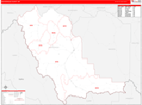 Beaverhead County Wall Map Red Line Style