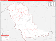 Beaverhead County Wall Map Red Line Style