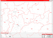 Becker County Wall Map Red Line Style
