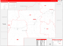 Beckham County Wall Map Red Line Style