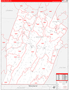 Bedford Wall Map Red Line Style