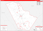 Bee County Wall Map Red Line Style