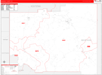 Benewah County Wall Map Red Line Style