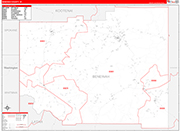 Benewah Wall Map Red Line Style