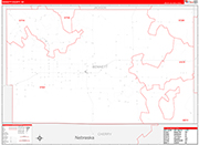 Bennett Wall Map Red Line Style
