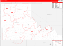 Benson County Wall Map Red Line Style