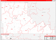Benson Wall Map Red Line Style