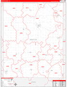 Benton County Wall Map Red Line Style