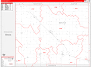 Benton Wall Map Red Line Style