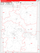 Benton County Wall Map Red Line Style