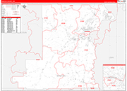 Benton County Wall Map Red Line Style