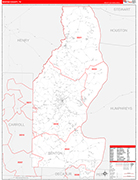 Benton County Wall Map Red Line Style