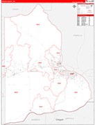 Benton Wall Map Red Line Style