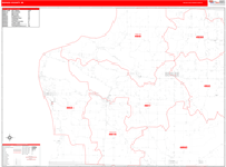 Benzie County Wall Map Red Line Style
