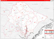 Berkeley County Wall Map Red Line Style