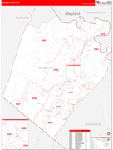 Berkeley County Wall Map Red Line Style