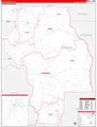 Berrien County Wall Map Red Line Style