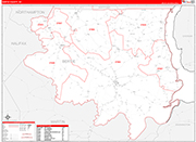Bertie Wall Map Red Line Style