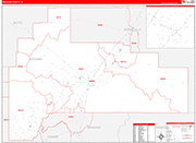 Bingham Wall Map Red Line Style