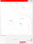 Blackford County Wall Map Red Line Style