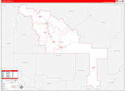 Blaine Wall Map Red Line Style