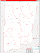Blaine County Wall Map Red Line Style