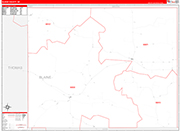 Blaine County Wall Map Red Line Style