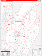 Blair Wall Map Red Line Style