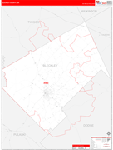Bleckley County Wall Map Red Line Style
